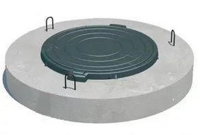 Крышка бетон D-1.5м, с люком 10089