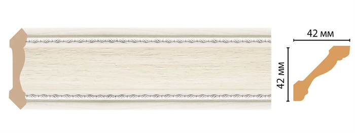 Плинтус DECOMASTER потолочный 42х42мм*2.4м (180-15) 10571