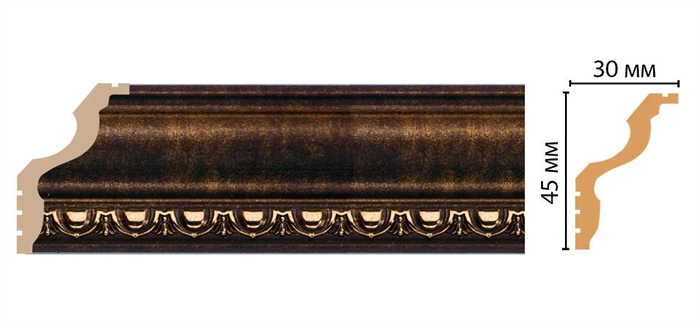 Плинтус DECOMASTER потолочный 45х30мм*2.4м (148D-56) 10572